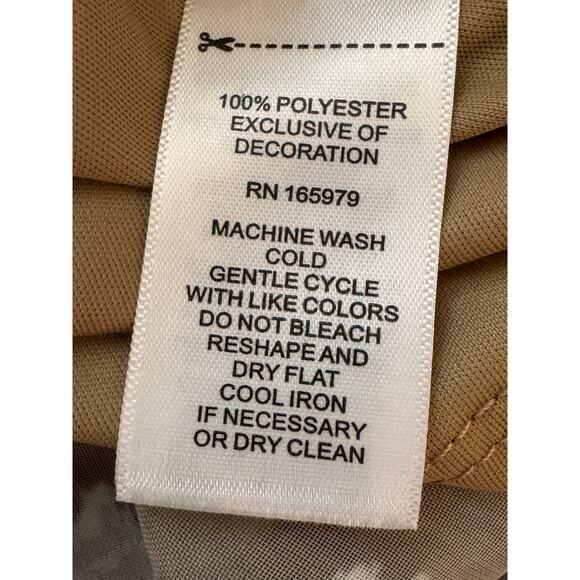 New CUPIO Bloomingdale's Women's Tan Orla V Neck Smocked Dress Size M - Picture 9 of 10